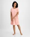 Charter Club Womens Printed Short Sleeve Sleepshirt Exclusively At Macys Xs 3x In Pink