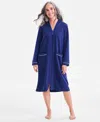Charter Club Women's Quilt-embossed Velour Zip-front Robe In Gold