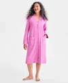 Charter Club Women's Zip-front Quilted Robe In Pink
