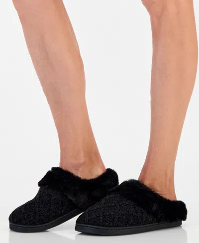 Charter Club Women's Quilted Hoodback Boxed Slippers, Created For Macy's In Hosiery Black