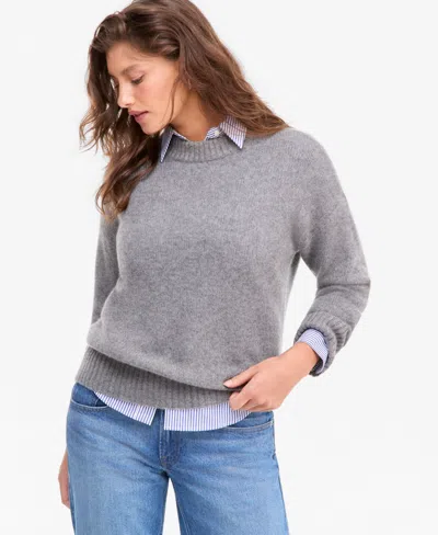 Charter Club Women's Relaxed Crewneck Sweater, Macy's Exclusive In Gray