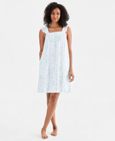 Charter Club Women's Ruffle Tank Chemise, Macy's Exclusive In Blue