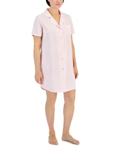 Charter Club Women's Short-sleeve Matte Satin Sleepshirt, Created For Macy's In Pretty Paisley
