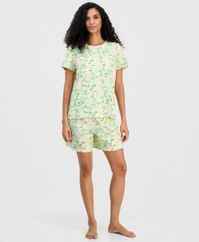 Charter Club Women's Short-sleeve Pajamas Set, Created For Macy's In Green