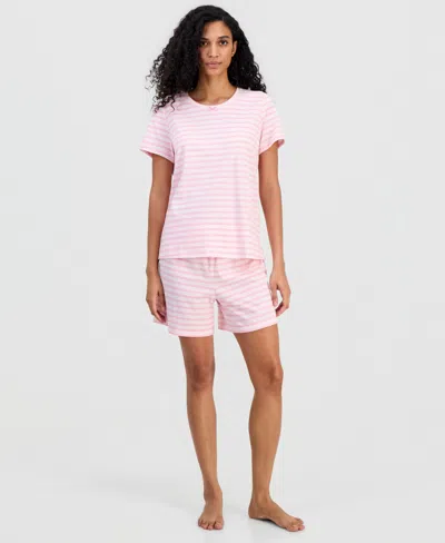 Charter Club Women's Short-sleeve Pajamas Set, Created For Macy's In Pink