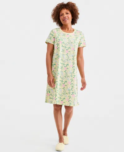 Charter Club Women's Short-sleeve Sleepshirt, Macy's Exclusive In Multi