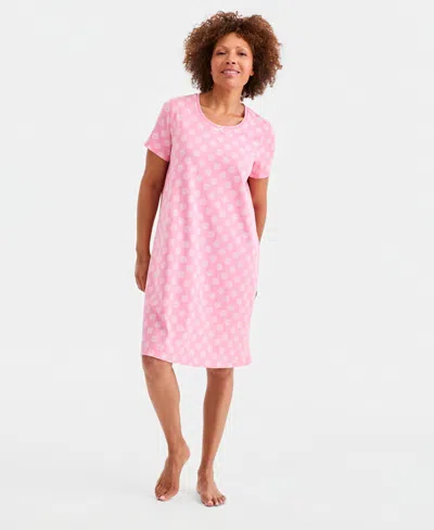 Charter Club Women's Short-sleeve Sleepshirt, Macy's Exclusive In Pink