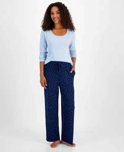 Charter Club Women's Cotton Flannel Plaid Pajama Pants, Created For Macy's In Ditsy Star