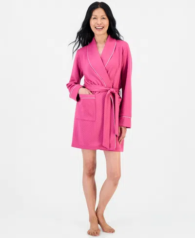 Charter Club Women's Solid Quilted Belted Robe, Macy's Exclusive In Strawberry Fizz