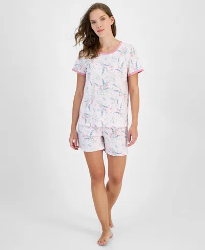 Charter Club Women's Short-sleeve Pajamas Set, Created For Macy's In Delicate Garden