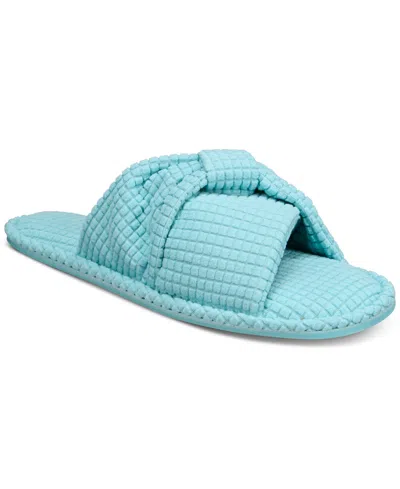 Charter Club Women's Textured Knot-top Slippers, Created For Macy's In Etched Glass