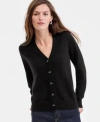 Charter Club Womens 100 Cashmere Crewneck Cardigan Pxs Xxl Macys Exclusive In Black