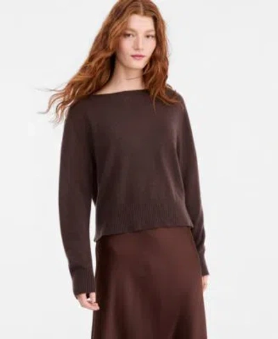 Charter Club Womens 100 Cashmere Long Sleeve Boatneck Sweater Macys Exclusive In Admiral Navy