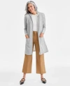 Charter Club Womens 100 Cashmere Open Front Hoodie P P Macys Exclusive In Gray