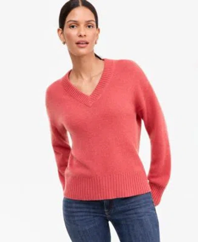 Charter Club Womens 100 Cashmere V Neck Relaxed Sweater Macys Exclusive In Coffee Bean