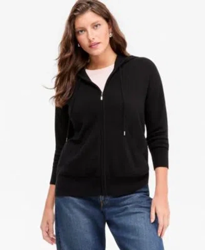 Charter Club Womens 100 Cashmere Zip Hoodie Pxs Xxl Macys Exclusive In Black