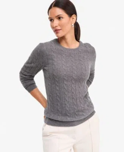 Charter Club Womens Cable Knit Crewneck 100 Cashmere Sweater Macys Exclusive In Classic Black