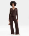 Charter Club Womens Cashmere Cable Knit Cardigan Sweater Pull On Pants Exclusively At Macys In Brown