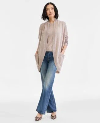 Charter Club Womens Cashmere Sleeveless Crewneck Sweater Cashmere Cocoon Cardigan Macys Exclusive In Neutral