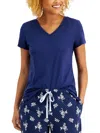 Charter Club Women's Solid V-neck Short-sleeve Sleepwear Top, Created For Macy's In Multi