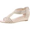 Charter Club Womens Embellished Textured Wedge Sandals In Multi
