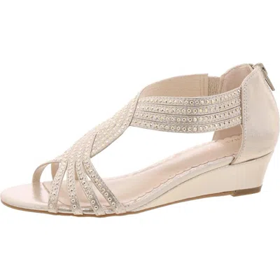 Charter Club Womens Embellished Textured Wedge Sandals In Multi