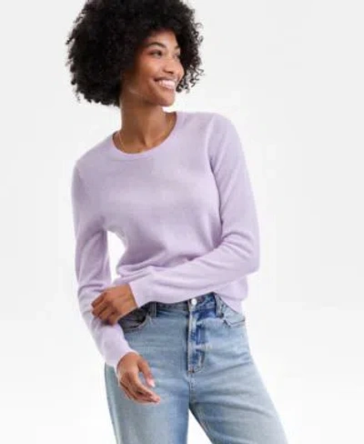 Charter Club Womens Long Sleeve 100 Cashmere Crewneck Sweater Pxs Xxl Macys Exclusive In Purple