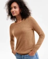 Charter Club Womens Long Sleeve 100 Cashmere Crewneck Sweater Pxs Xxl Macys Exclusive In Brown