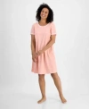 Charter Club Womens Printed Short Sleeve Sleepshirt Exclusively At Macys Xs 3x In Pink