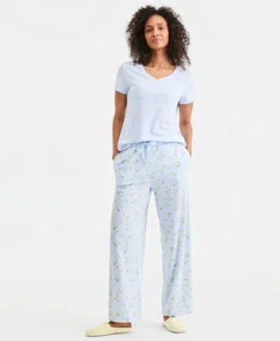 Charter Club Womens Sleep Tee Drawstring Pajama Pants Created For Macys In Autumn Paisley