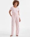 Charter Club Womens Sleep Tee Drawstring Pajama Pants Created For Macys In Vases