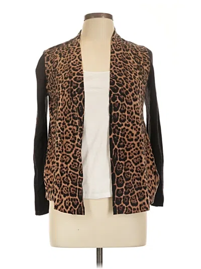 Pre-owned Charter Club Wool Cardigan Sweater In Brown