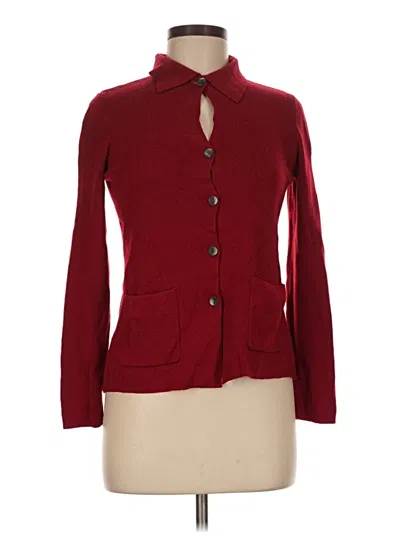Pre-owned Charter Club Wool Cardigan Sweater In Red