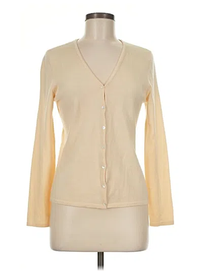 Pre-owned Charter Club Wool Cardigan Sweater In Tan