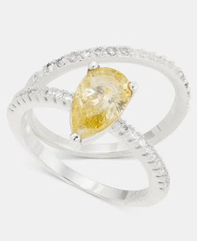 Charter Club Yellow Crystal Ring, Macy's Exclusive In Silver