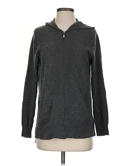 Pre-owned Charter Club Zip Up Hoodie In Gray