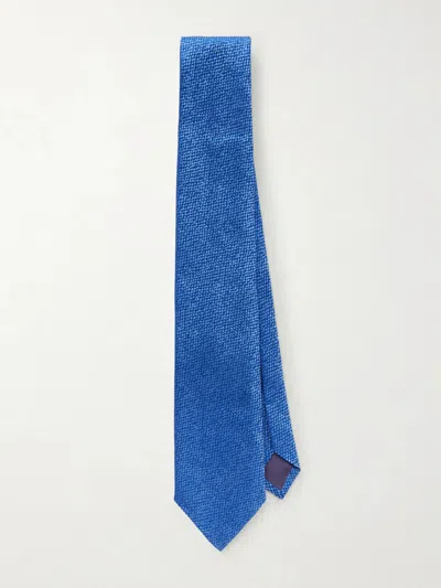 Charvet 8.5cm Silk-jacquard Tie In Blue