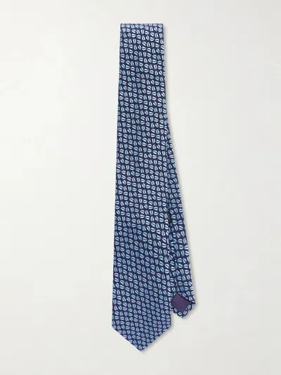 Charvet 8.5cm Silk-jacquard Tie In Blue