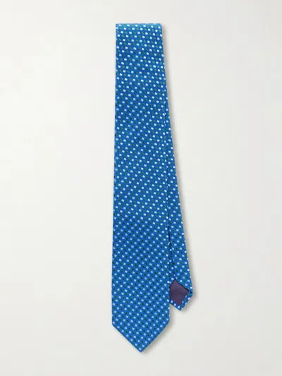 Charvet 8.5cm Silk-jacquard Tie In Blue