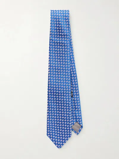 Charvet 8.5cm Silk-jacquard Tie In Blue