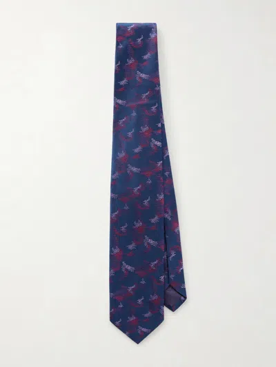 Charvet 8.5cm Silk-jacquard Tie In Blue
