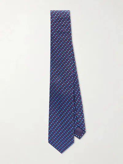 Charvet 8.5cm Silk-jacquard Tie In Blue