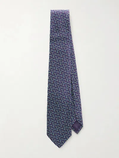 Charvet 8.5cm Silk-jacquard Tie In Blue