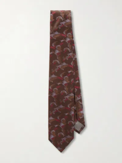 Charvet 8.5cm Silk-jacquard Tie In Brown