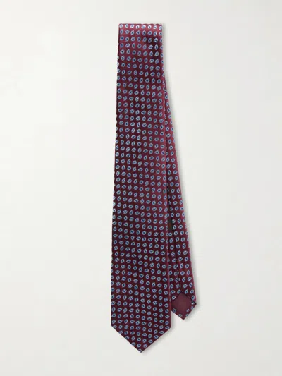 Charvet 8.5cm Silk-jacquard Tie In Burgundy