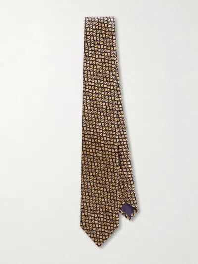 Charvet 8.5cm Silk-jacquard Tie In Gold