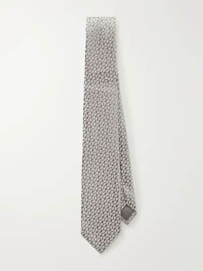 Charvet 8.5cm Silk-jacquard Tie In Gray