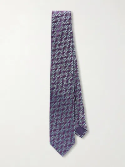 Charvet 8.5cm Silk-jacquard Tie In Purple