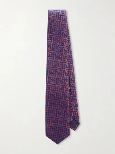 Charvet 8.5cm Silk-jacquard Tie In Purple