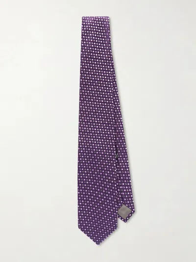 Charvet 8.5cm Silk-jacquard Tie In Purple